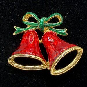 SFJ Gold Christmas Bell Pin